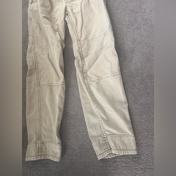 Free People Khaki Utility Pants | Button Fly Workwear Straight Leg | Size 25 - Picture 6 of 9